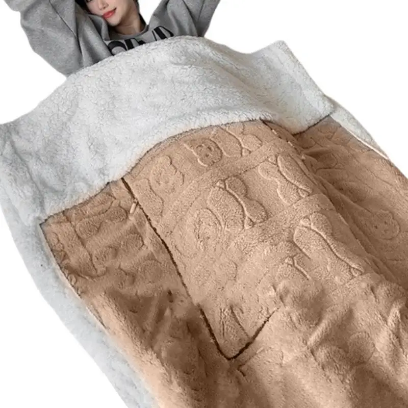 Wearable Blanket Comfy Lap Blanket Throw Flannel Poncho With Buttons Comfy Foldable Shawl Cozy Warm Thick Blanket For Bed Sofa