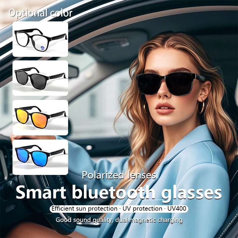 LIGE UV400 Schutz Anti-blau Polarisierte Sonnenbrille Sport Kopfhörer AI Stimme Drahtlose Anruf Gläser Licht Neue Für Männer Frauen