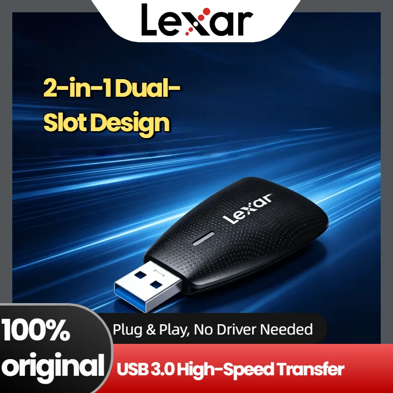 

Original Lexar Dual Slot Card Reader USB 3.2 Type C for SD TF microSD Memory Card Reader for PC Laptop Tablet Smartphone