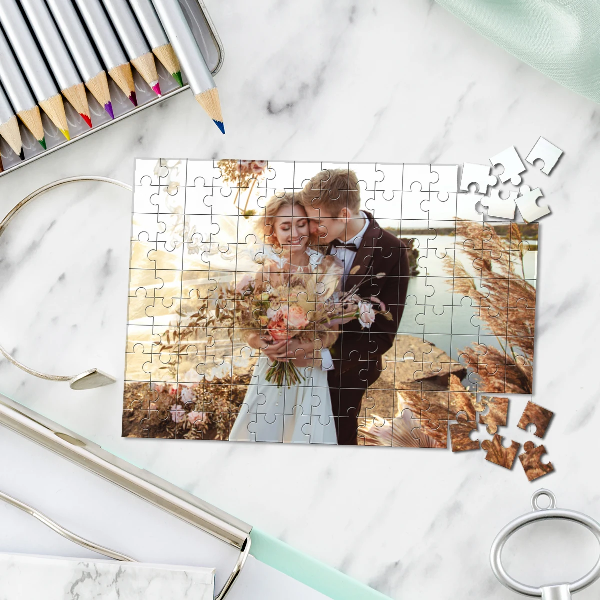 Creative Custom Photo Customized Picture Mosaic Personalized Photo Personalised Decompression Puzzles  for marriage  wedding image 6