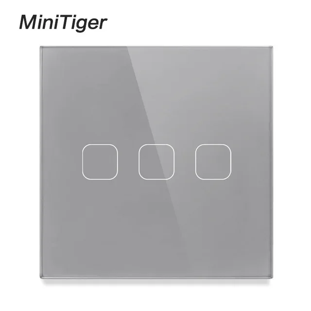 Aanraakschakelaar EU/UK standaard wit kristalglas paneel aanraakschakelaar, AC220V, 1 gang 1 manier, EU lichte muur touchscreen schakelaar