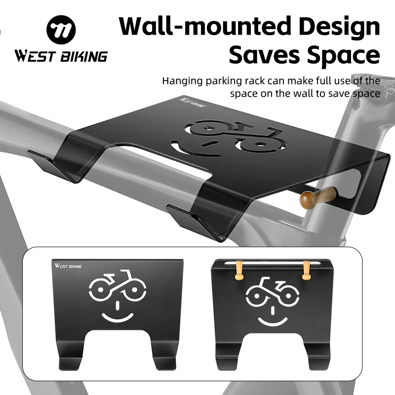 WEST BIKING Wall Mount Bike Rack Multifunctional Bicycle Stand Parking Holder Support Indoor Garage Holder Hook Cycling Access