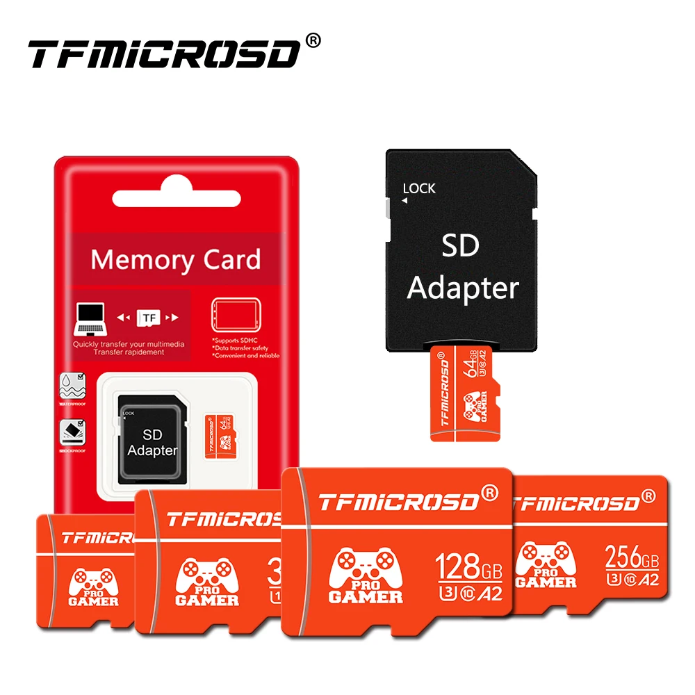 Micro TF SD Card 256GB 128GB 64GB UHS-3 TFmicrosd card High Speed Flash Mmemory Card 16GB 32GB For Camera Nintendo Switch phone