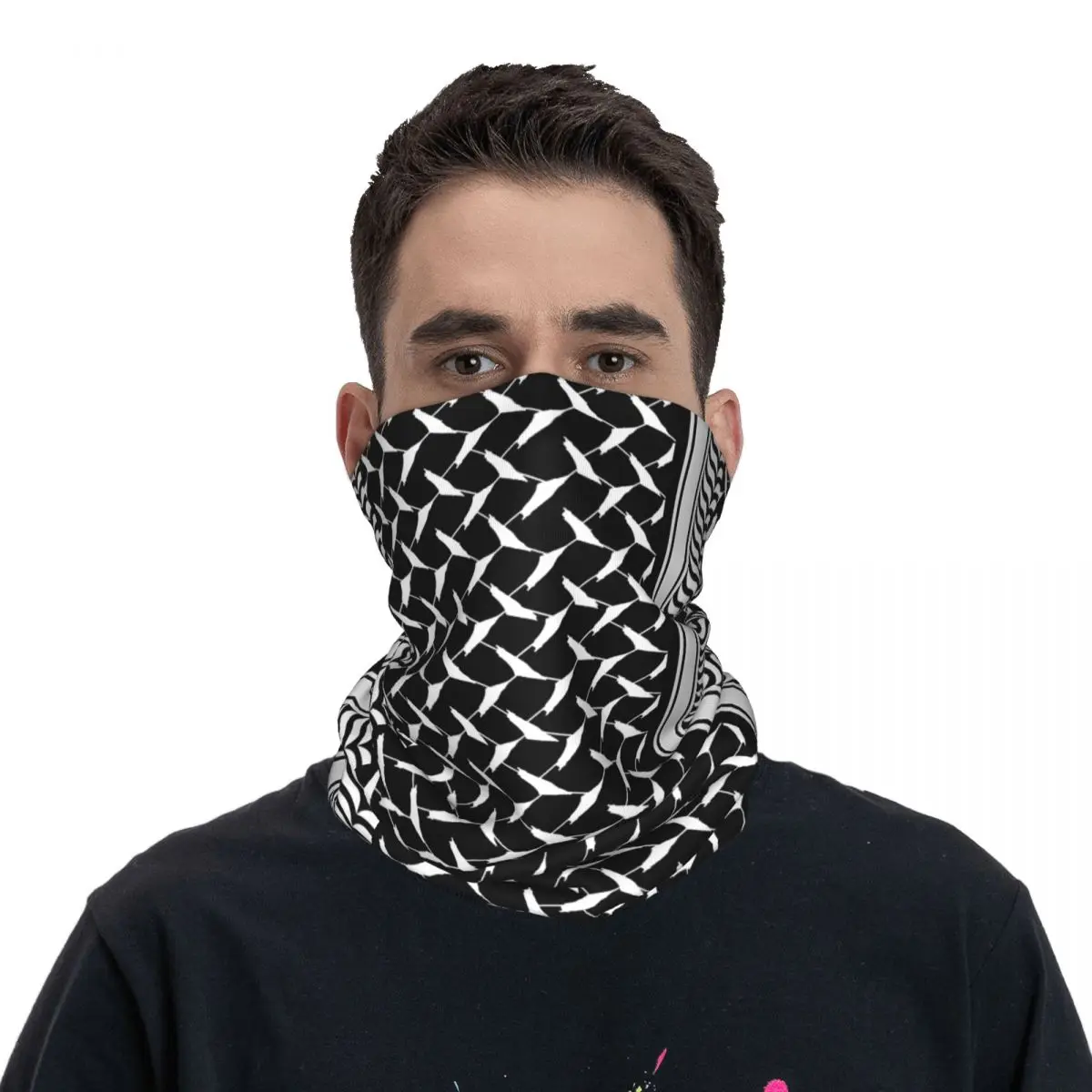 Keffiyeh-Bandeau de Sauna Chauffe-cou pour Homme, Écharpe Tube de Ski et de Course, Bandana Médical pour Infirmière