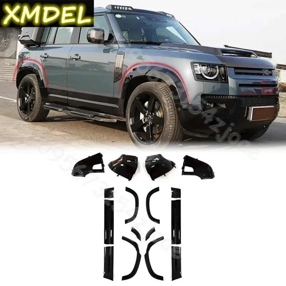 

Side Skirts Black Bodykit Wrap Angle Side Skirts Door Trim Panel Wheel Arch Car Accessoriess auto For Land Rover Defender 90 110