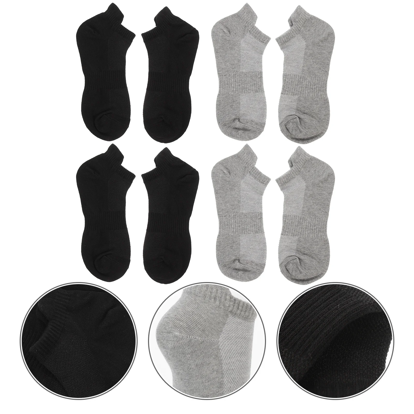 

4Pairs Combed Cotton Running Socks Smooth Ankle Support Socks for Basketball Climbing Jogging Summer Use