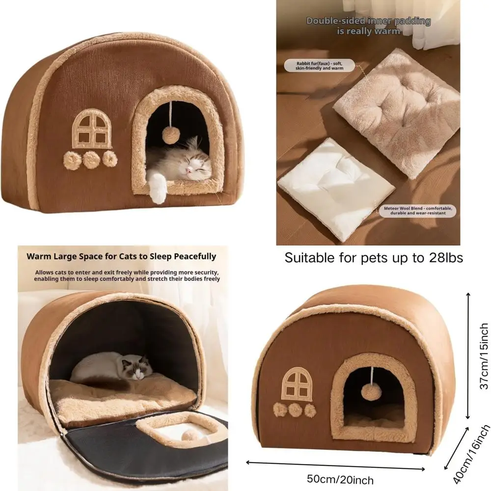 "Cozy Cat Bed Cave … - image