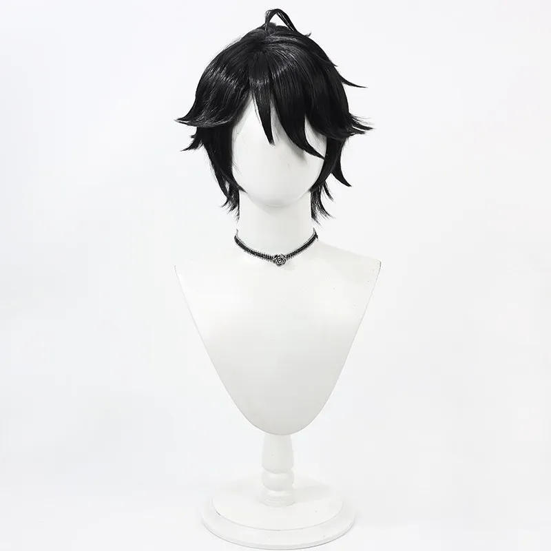 الهوية V OPH فريق التعاون الجلد سجين شعر مستعار تأثيري أسود شائك ندف الشعر هدية عيد الهالوين #5