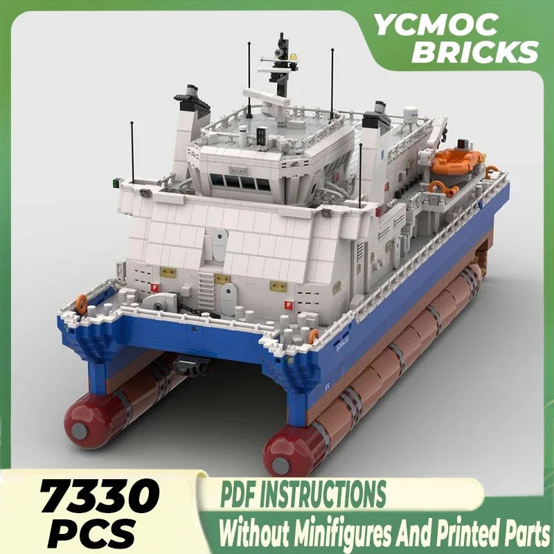 Moc Building Blocks Warship Model Series Coast Guard Cruiser Technical Bricks DIY Assembly Famous Toys For Childr Holiday Gifts