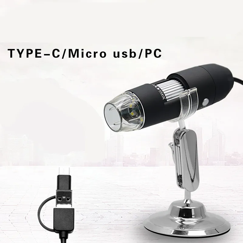 

2MP1080P 50-1000X 3in1 USB Digital Microscope Handheld Endoscope for Android Phone Repair Hair Skin Smartphone PCBMagnifier