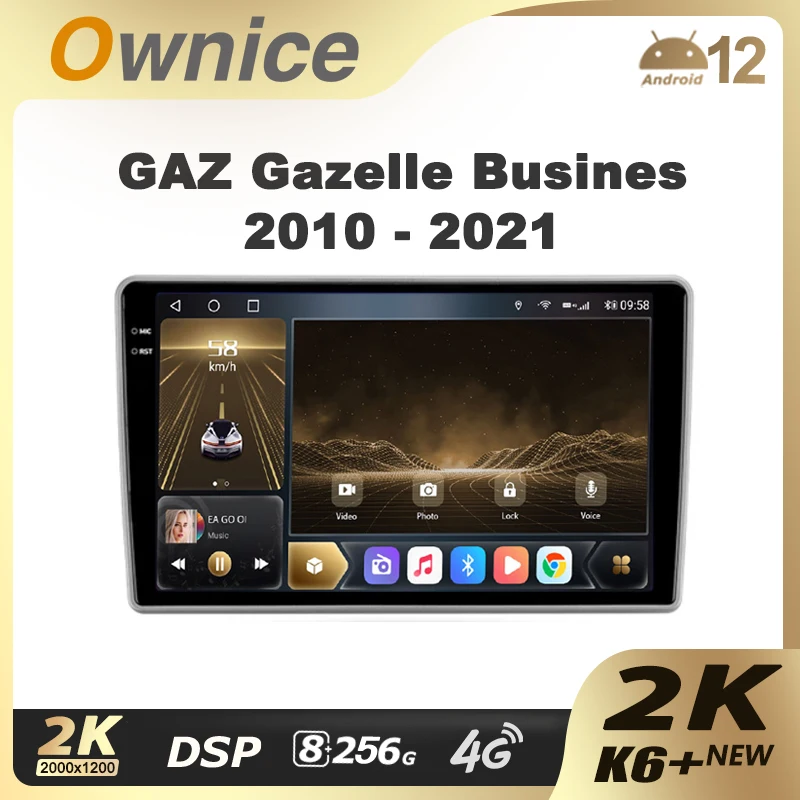 Ownice K6+ 2K for GAZ Gazelle Busines 2010 - 2021 Car Radio Multimedia Video Player Navigation Stereo GPS Android 12 No 2din DVD