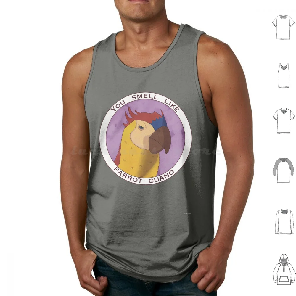Sharkbait You Smell Like Parrot Guano camisetas sin mangas estampado algodón loro loro acuarela Wow World Of Freehold Sharkbait