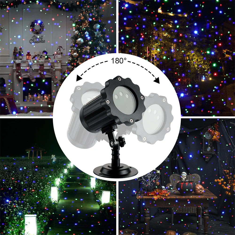 Imagem -05 - Movendo Full Sky Star Laser Projector Lamp Vermelho Verde Azul Led Stage Light Jardim ao ar Livre Gramado Festa de Natal