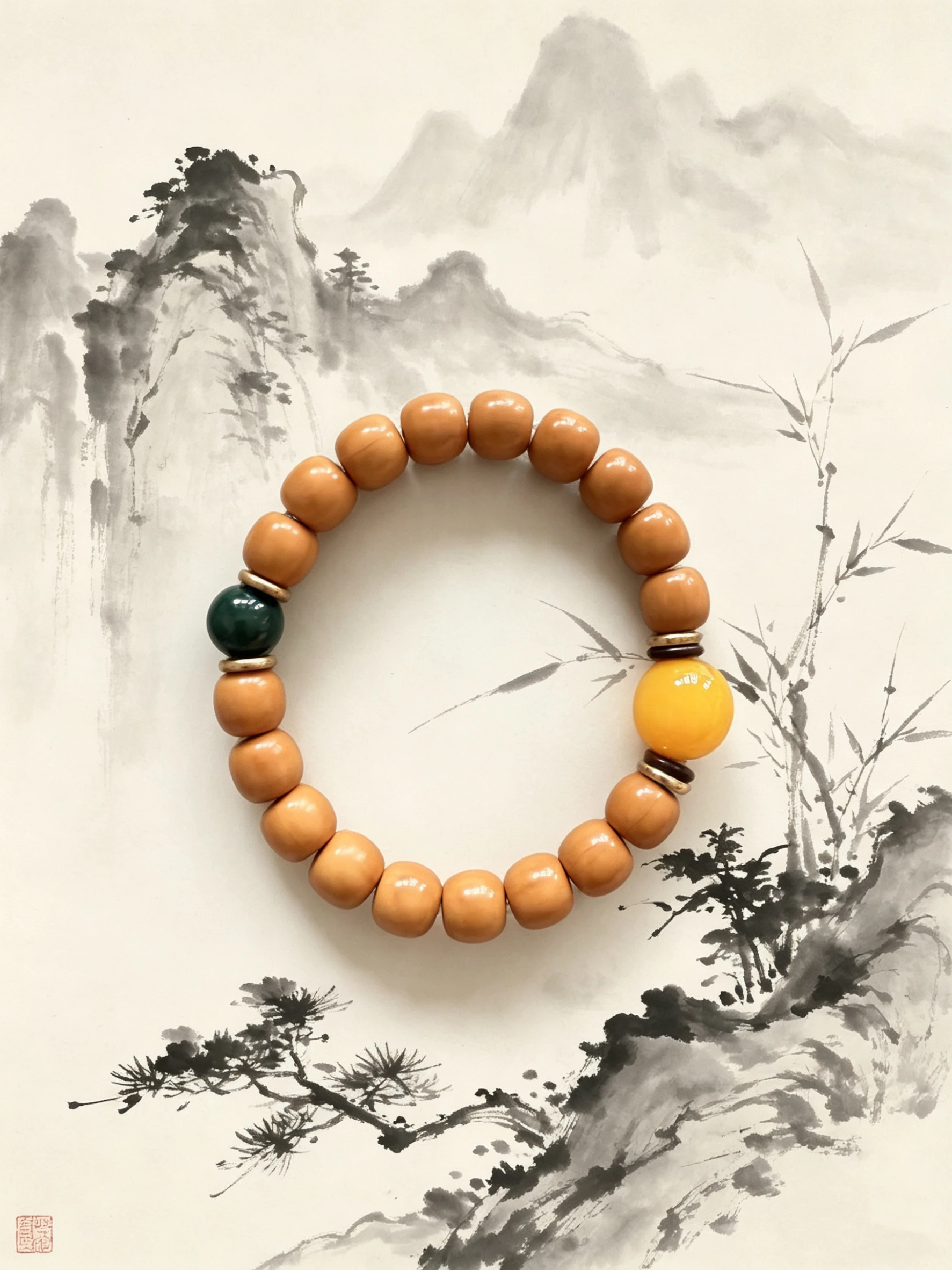 Picture 3: Vintage Stackable Natural Walnut Stretch Bracelet