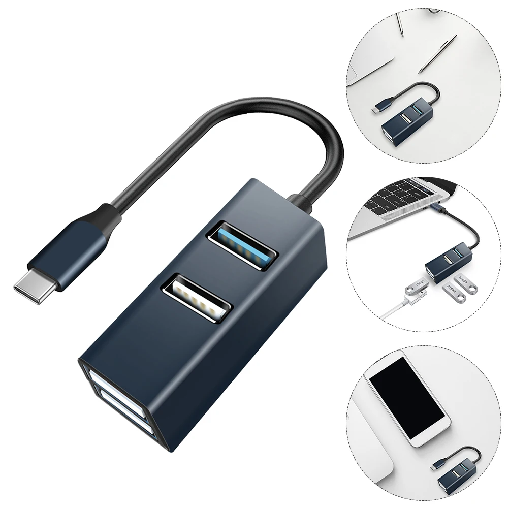 

4 in 1 Type Aluminum Alloy Data Transfer Adapter USB 3.0 Laptop Dock Multi Port Splitter Desktop Extension