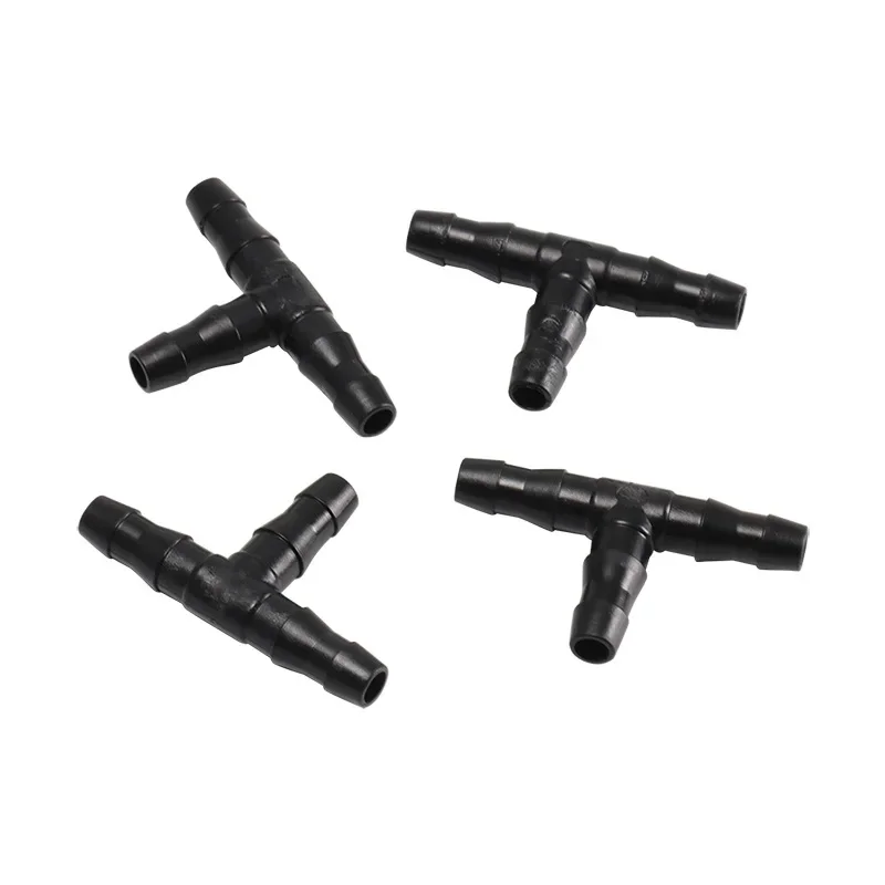 50 Pcs Sprinkler Irrigation 1/4 Inch Barb Tee Water Hose Connectors Pipe  Fitting Joiner Drip System for 4mm/7mm