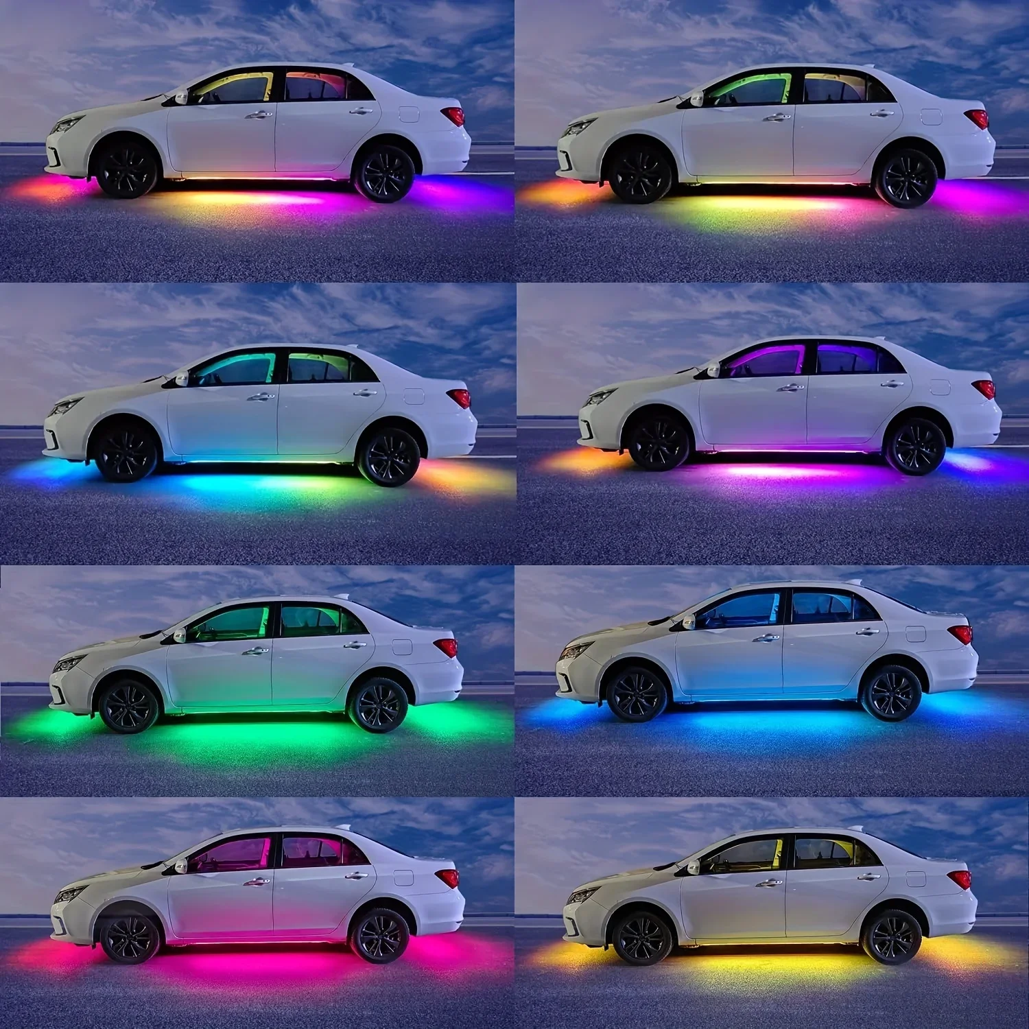 RGB Flexible Car Underglow Light Strip 12V LED Underbody Ambient Light With App Control Neon Auto Decorative Atmosphere Lamps