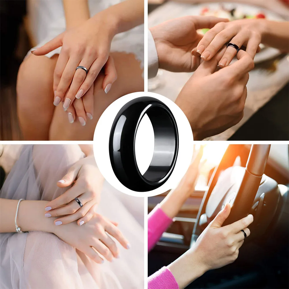 خاتم للنساء والرجال للجنسين خاتم حجر الهيماتيت الأسود القلق التوازن الجذر شقرا يمتص الطاقة السلبية مجوهرات هدايا حجم 6-13