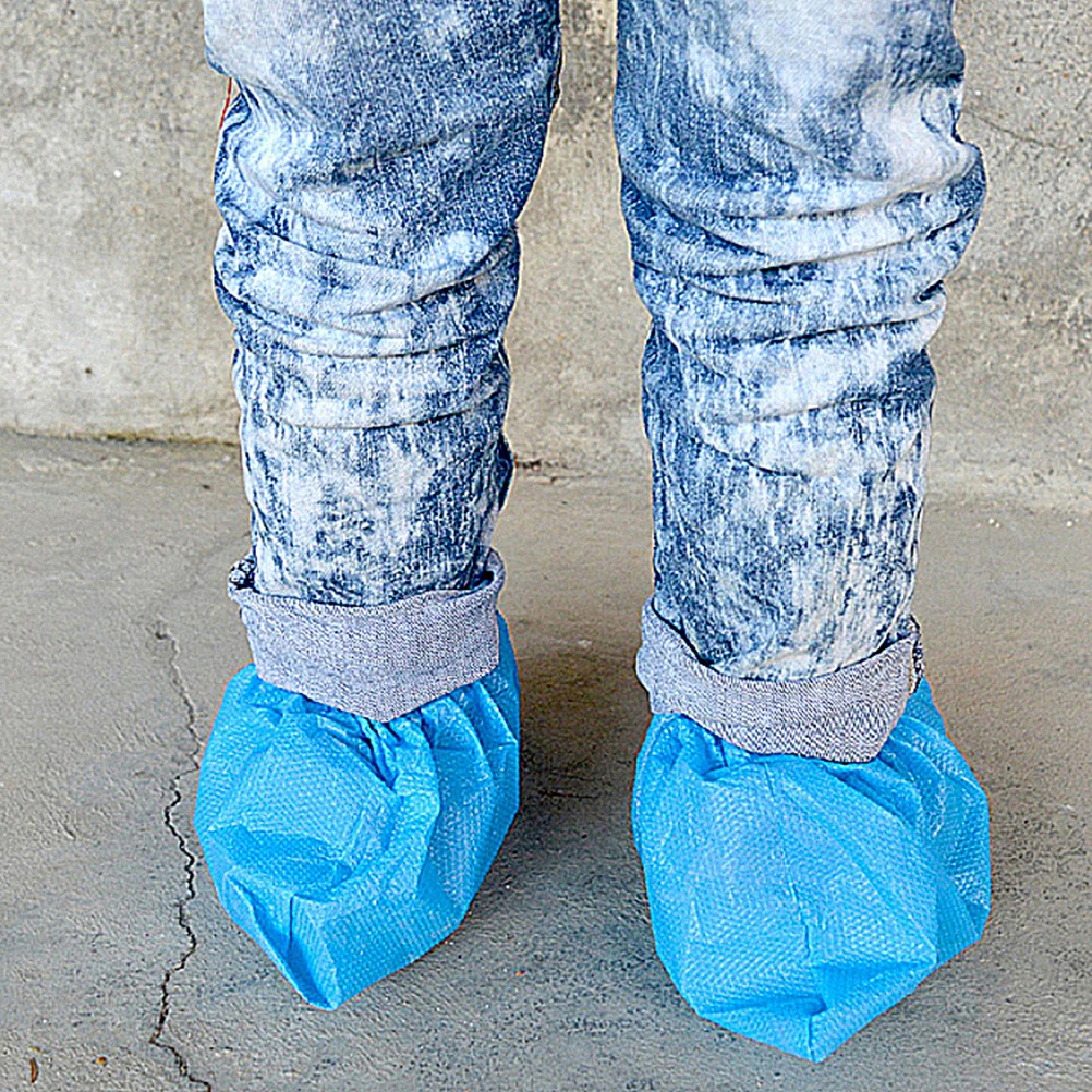 100 Stück wasserdichte, rutschfeste Schuhüberzüge für Kinder, Outdoor, Innenbereich, Einweg-Stiefelüberzüge, schützt Schuhe, rutschfestes Design, Arbeit