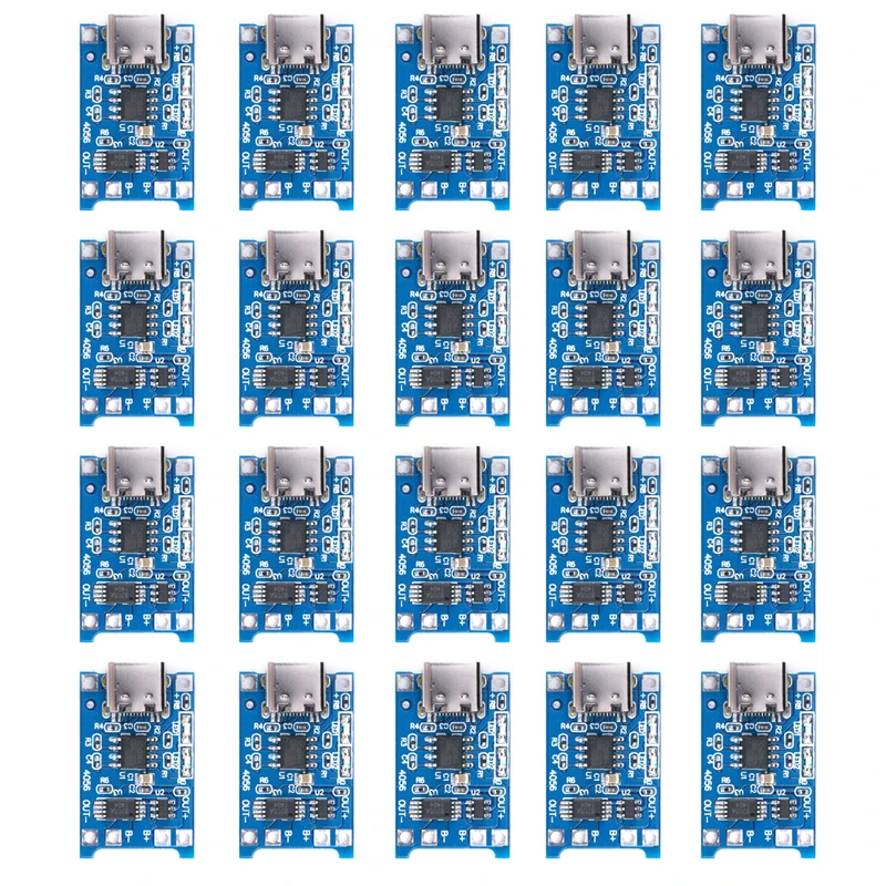 20pcs TP4056 1A 5V Lithium Battery Charging Board Module Micro USB/Type-c Interface Charging Protection 2-in-1