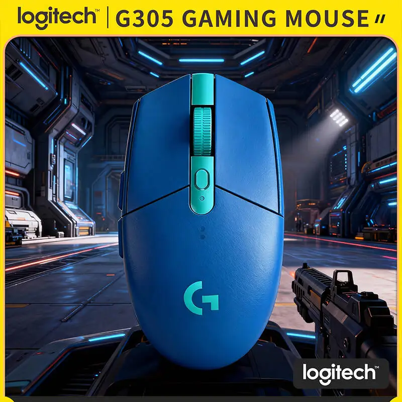 Logitech G305 LIGHTSPEED Wireless Mouse, 12000 DPI HERO, 6 Programmable Buttons, 250h Battery, 99g, PC Mac Laptop Gamers