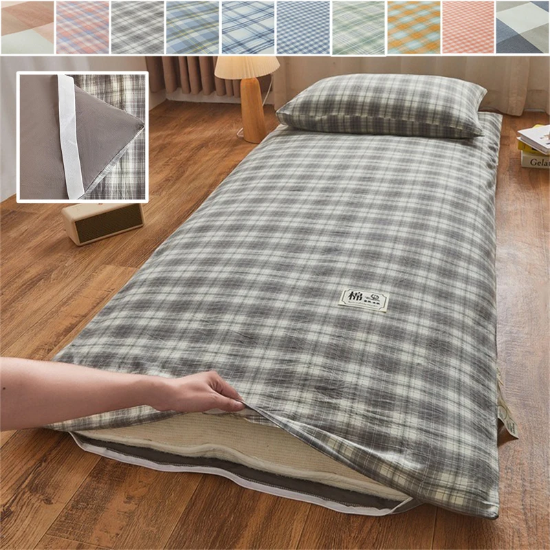 

Student Dormitory Mattress Topper 90/120/150/180cm Foldable Washable Cover Xinjiang Cotton Fish Scale Tatami Futon Thickened Pad
