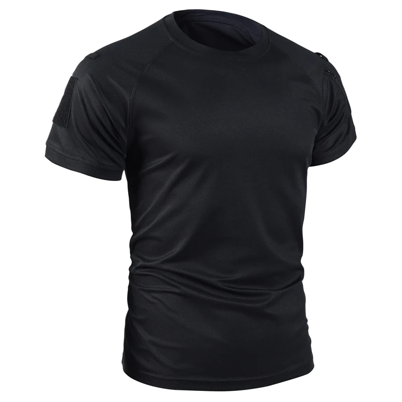 Herren Sommer Pullerover Quick Dry T-Shirt Camping Wandern Klettern Shirt Taktische Militärische Kampf Oansatz Revers T-shirts Atmungsaktiv – Detail 9