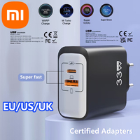 Xiaomi 33W Charger Multi-port Fast Charging EU/US/UK QC 3.0 PD USB Type C Mobile Phone Charger Head For iPhone Huawei Samsung