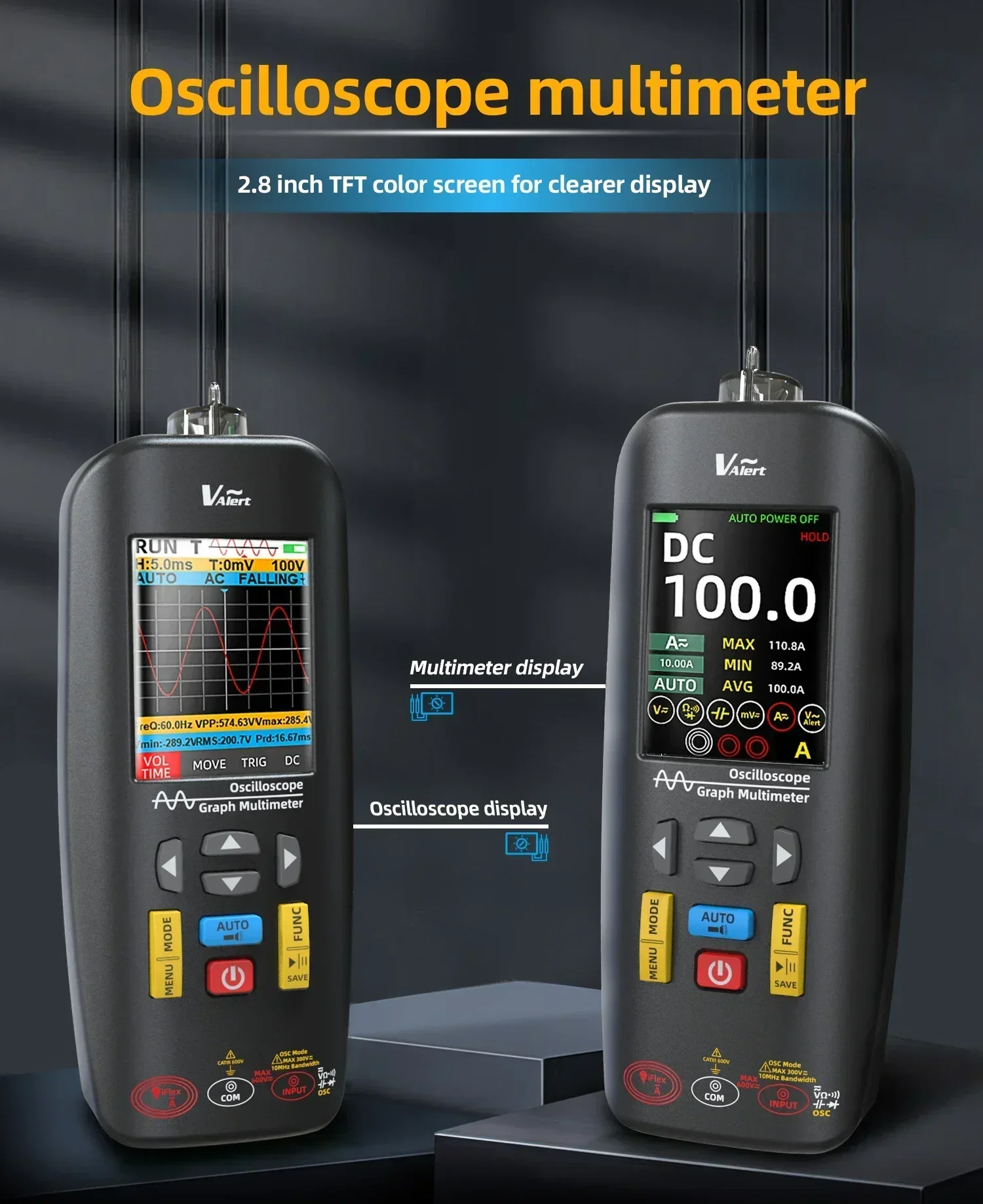 BSIDE O1X Digital Oscilloscope Auto Range 48MSa/s 10Mhz High Precision Model with True RMS Digital Multimeter for Waveform on PC