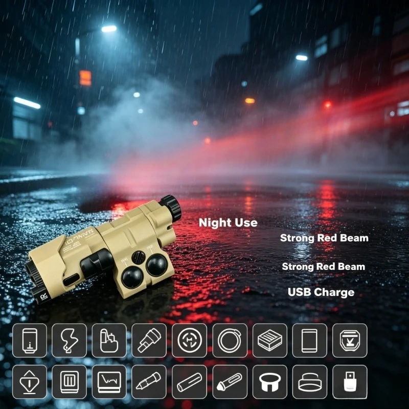 Red Light Tactical Module Nylon Metal Build 20mm 22mm Rail Fit For Field Game Training