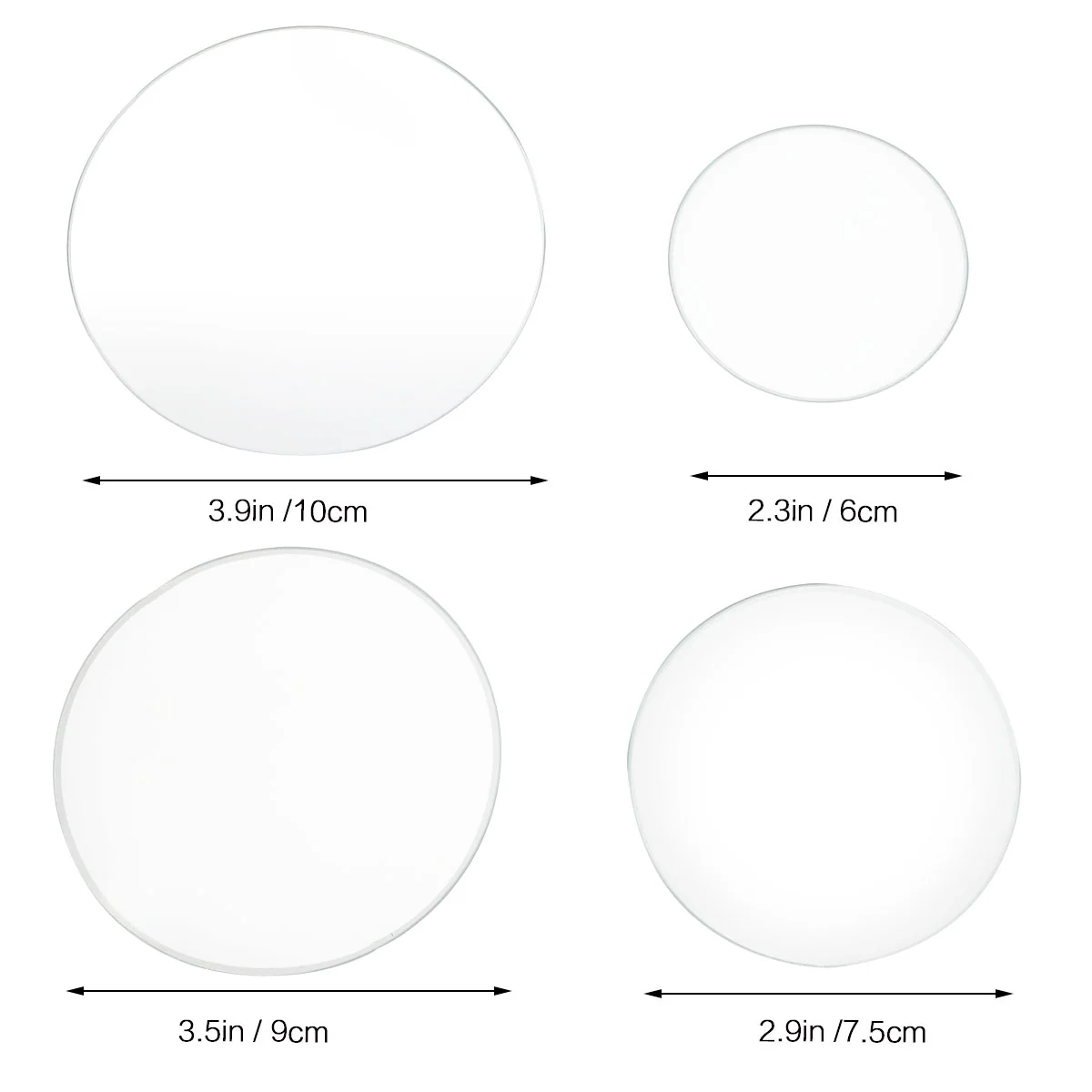 실험실 고온 내성 시계 유리, 두꺼운 시계 유리, 60mm + 75mm + 90mm + 100mm