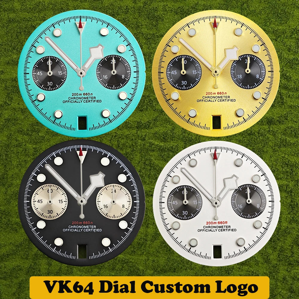 

Customized Logo Luminous VK64 Quartz Movement 30mm Dial Watch - White Black Pink Sky Blue Deep Blue Gold Green Colors Available