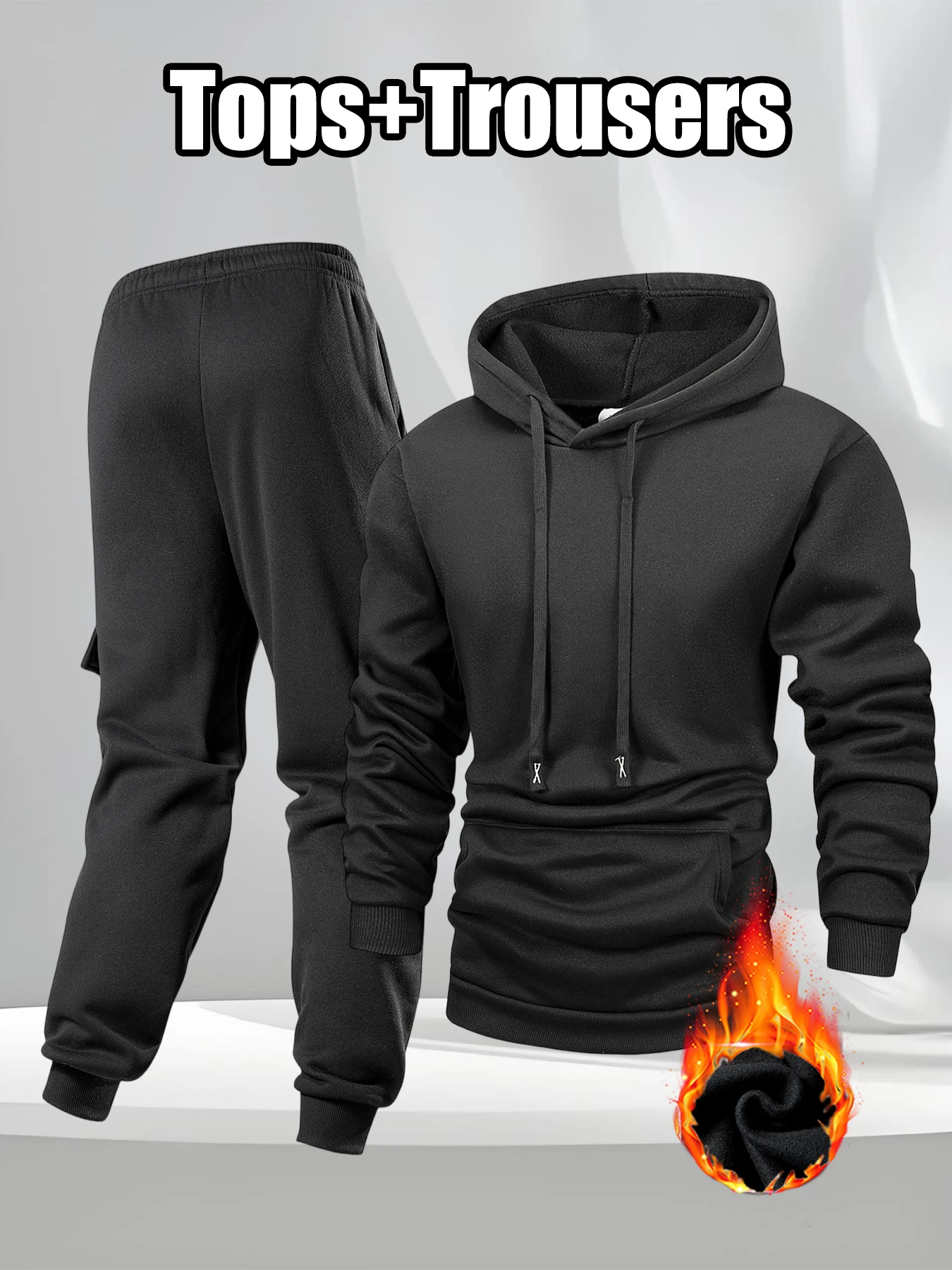 Весенне-осенний мужской повседневный костюм, толстовка с капюшоном и спортивные штаны, комплекты из 2 предметов, удобная модная толстовка для бега, спортивная одежда
