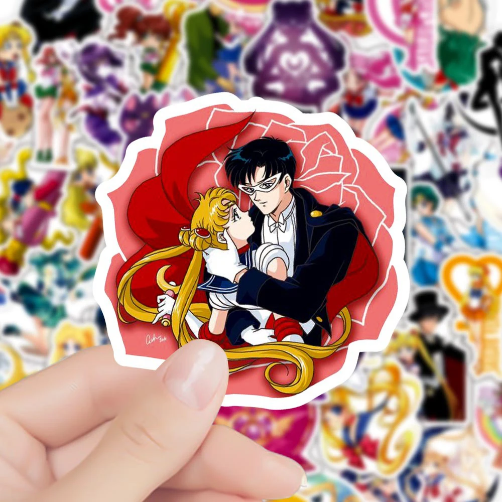 10/30/50/100PCS Cute Sailor Moon Anime Stickers Kawaii Beautiful Girls Decals DIY Diary Stationery Bike Cartoon Kids Sticker Toy