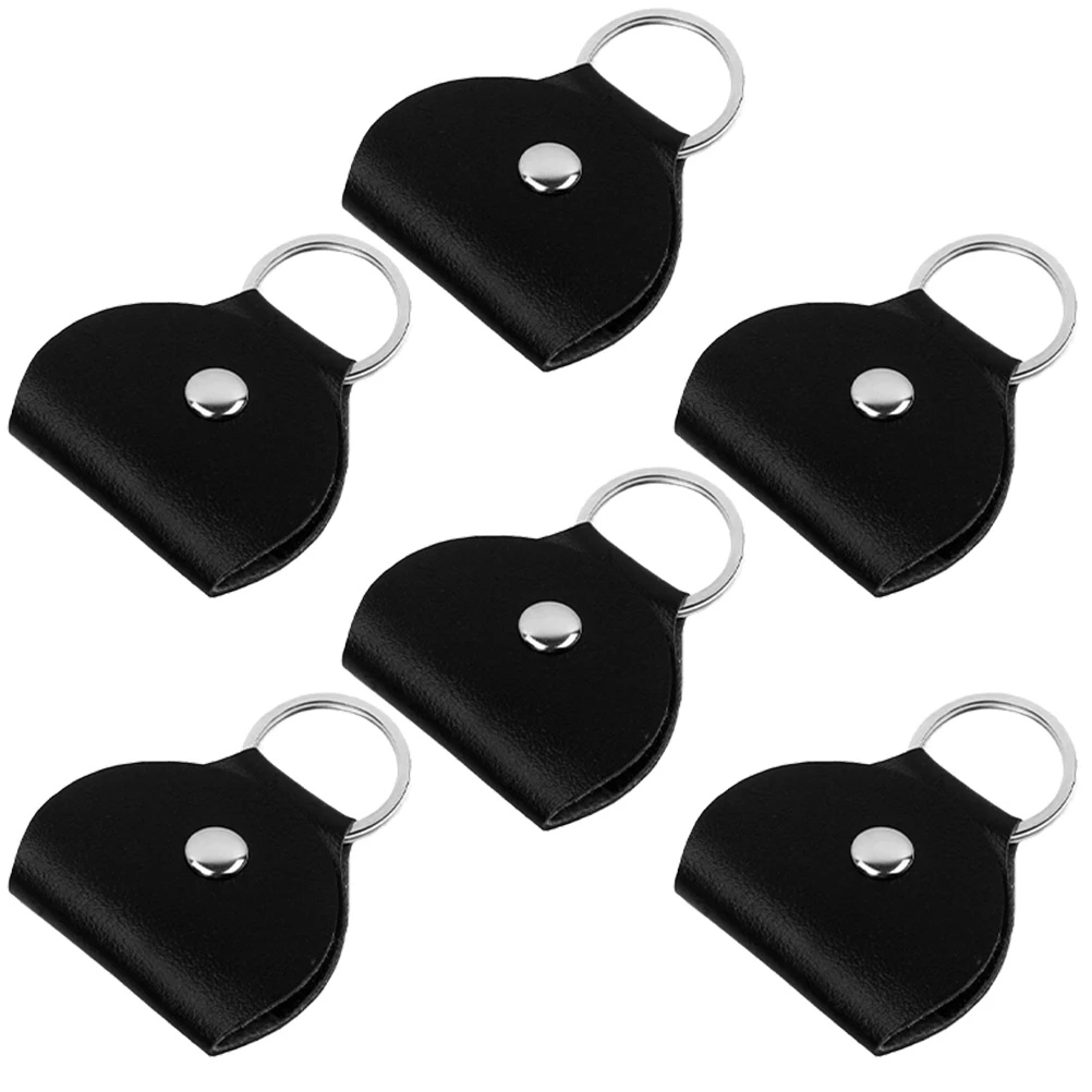 

6 Pcs Guitar Plectrum Holder Pick Keychain Holders Keyring Storage Case Bag with Pouch Picks