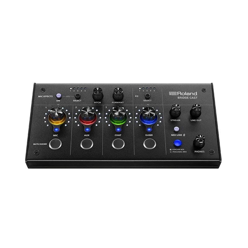 Roland BRIDGECAST Dual Channel Bassoon Sound Card For Game Streamers Seeking High Quality Live Streaming And Gaming Mixer