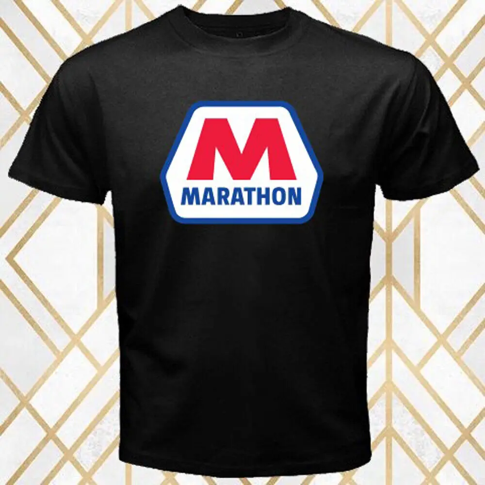 Marathon Oil Gas Men's Black T Shirt Size S 3XL