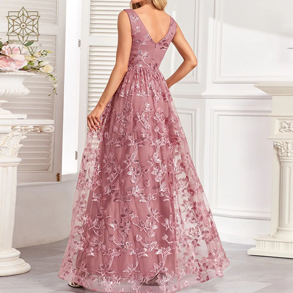 Sweetheart Evening Party Gowns 3D Flowers Prom Dresses Floor Length Polyester Long Evening Dress Elegant Sleeveless Dresses