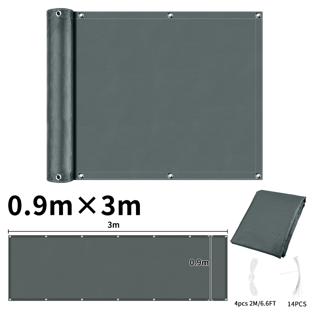Balkon Privacyscherm Patio Hek Scherm voor Balkonhoes Waterdichte Tuin Zonneschermdoek met Grommets UV-bescherming Onderdak