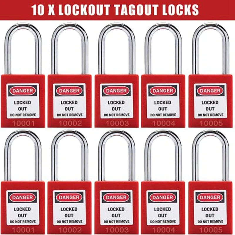 Ckout Tagout Locks Kit Set -Lock Out Tag Out Safetypadlocks Set -Lockout Hasps For Electrical Lock Out Tag Out Station