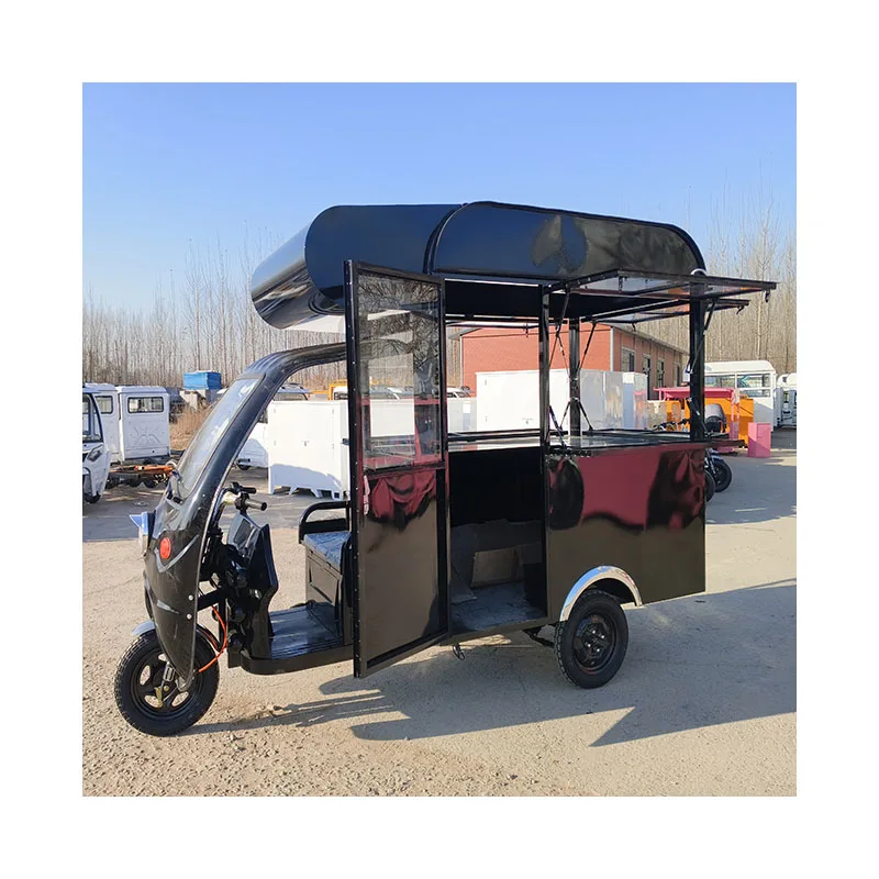 Electric Auto Rickshaw 3-Wheel Ape Coffee Bar Dining Car Barbecue Motorcycle Tricycle Dining Car Chef Trailer