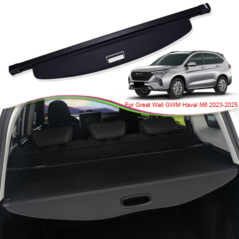 

For Great Wall GWM HAVAL M6 2023-2025 Car Rear Trunk Curtain Cover Canvas Rear Rack Partition Shelter Storage Auto Accessories