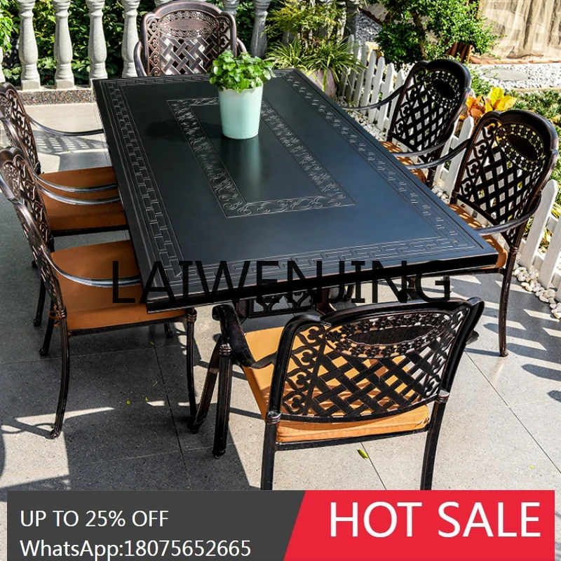 RWJ Cast Aluminum European-Style Leisure Dining Table Outdoor Garden Terrace Iron Outdoor Courtyard Furniture