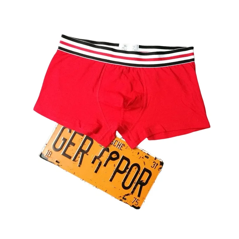 3pcs High Quality Cotton Men's Boxer Underwear Fashion Letter Belt Men's U Convex Pouch Breathable Solid Color Male Panties Shor