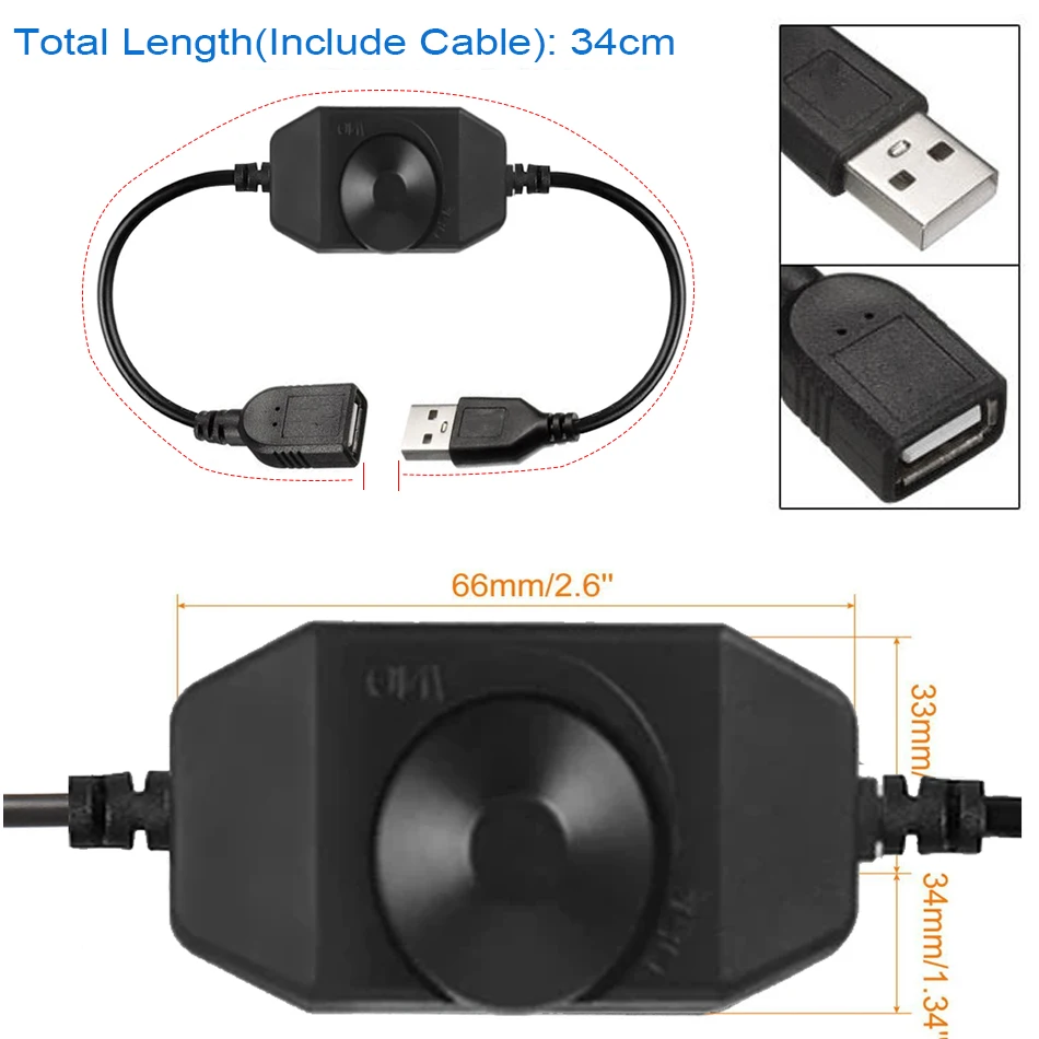 USB 5V DC12-24V Bezstopniowe pokrętło Przełącznik dotykowy Kontroler ściemniacza LED do 3528 5050 5630 COB LED Strip Dimmer Regulacja jasności