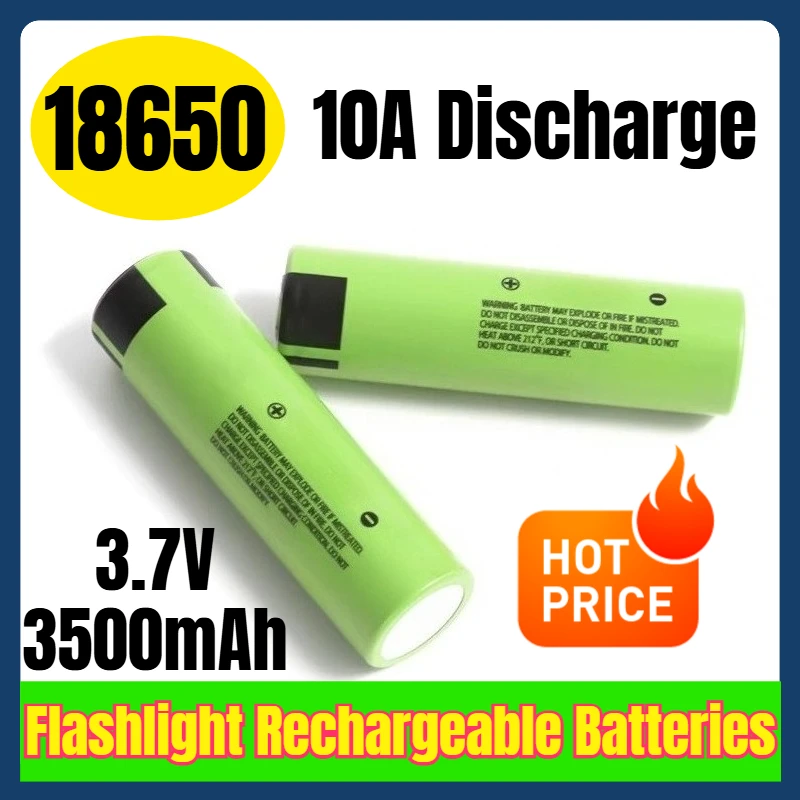 

3.7V 3500mAh 18650 10A Discharge Flashlight Rechargeable Batteries