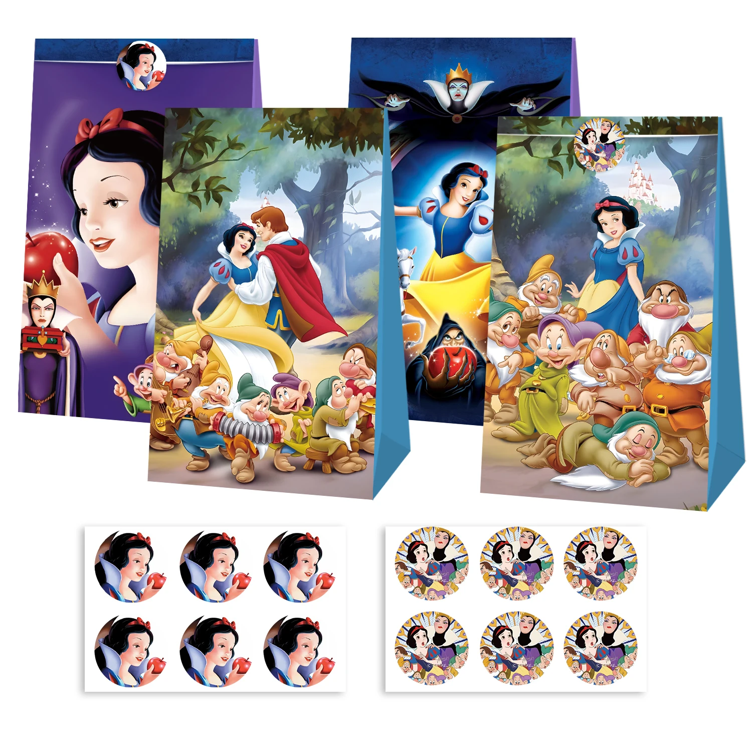 Novo anime disney neve branca doces saco de papel saco de presente figuras dos desenhos animados bolsa crianças presente de aniversário embrulho bolsa presente