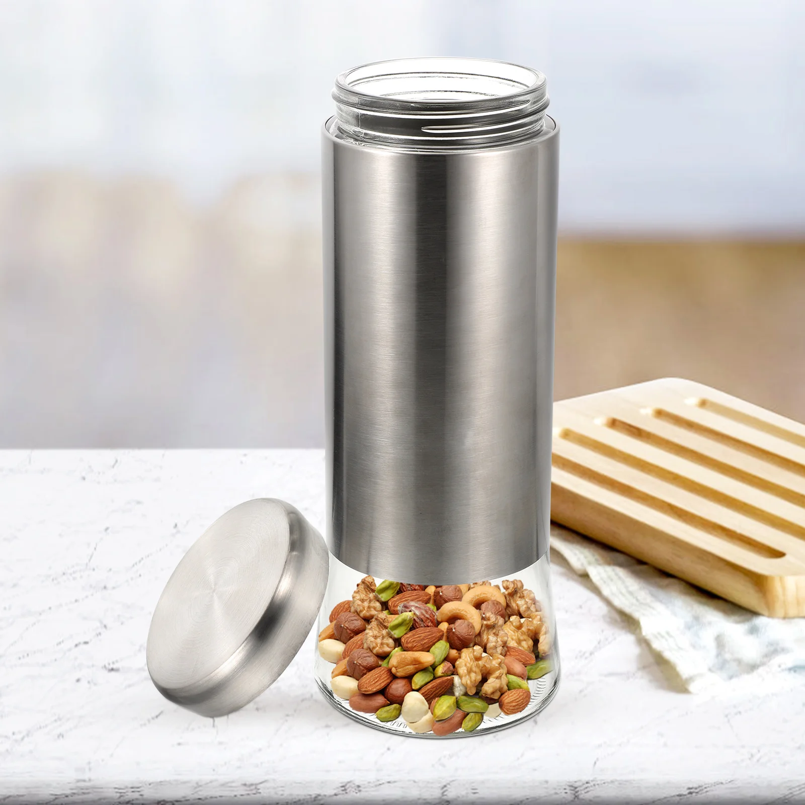 

Sealed Container Food Sealer Airtight Storage Jar for Herbal Teas Nuts Grains Dried Fruits Kitchen Pantry Organization Storage