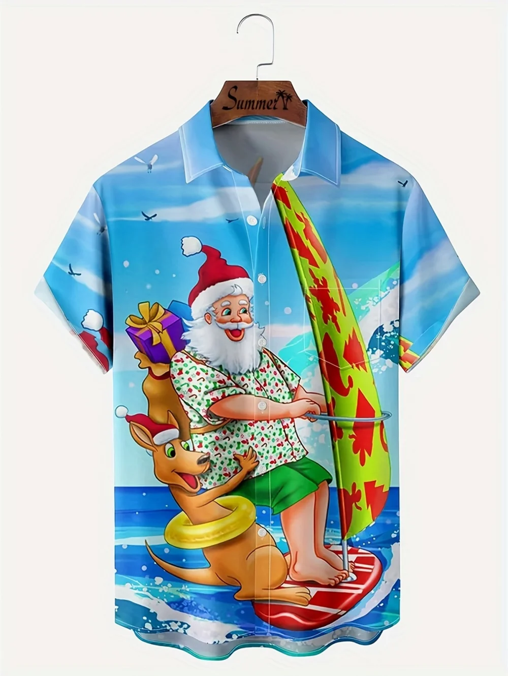 

Hawaiian Children's T-Shirt Merry Christmas Santa Claus Graphic Print Boys Girls Shirts Outdoor Casual 2025 Children's Clothing
