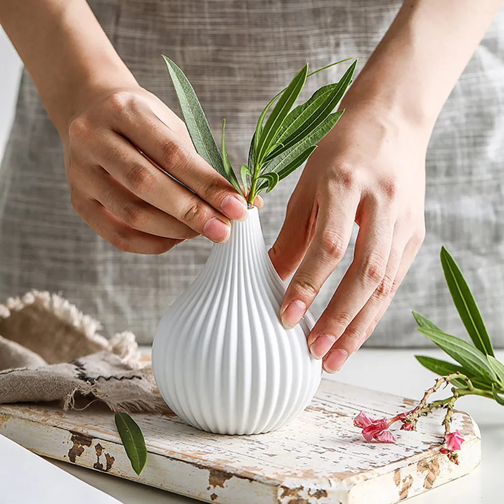 3Pcs Ceramic Flower Vases Set Premium Crack-Resistant Beam Mouth Design Modern Decoration Vases Stylish Flower Holders for Home